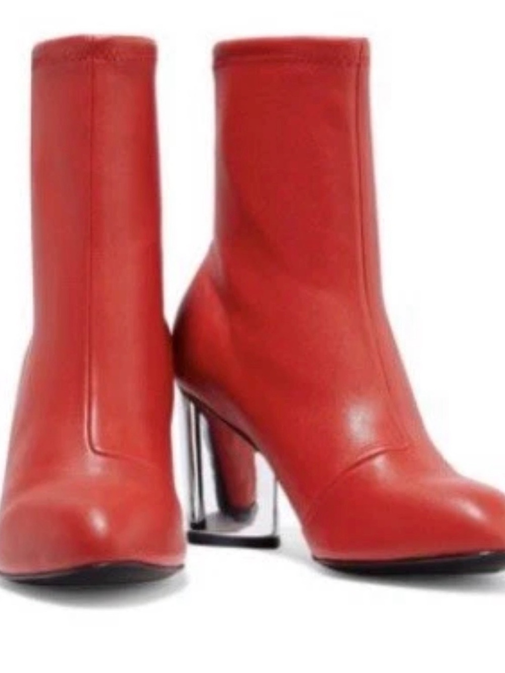 NEW Opening Ceremony Dylan Stretch genuine leather red and silver boots size 39